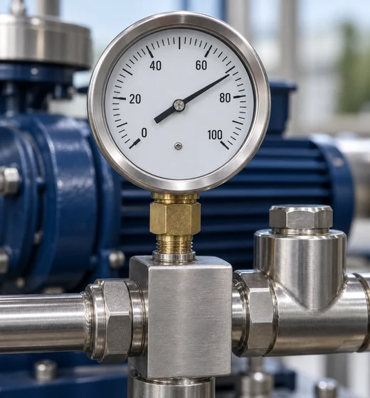 Pump pressure gauge under test